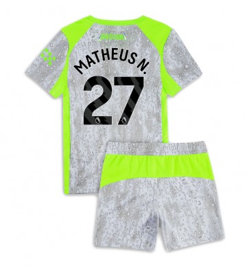 Manchester City Matheus Nunes #27 Tercera Equipación Niños 2025-26 Manga Corta (+ Pantalones cortos)